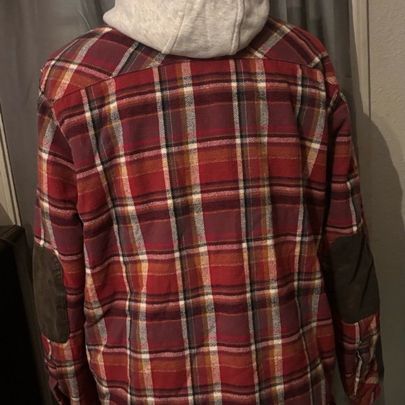 Legendary Whitetails Red Plaid Hooded Snap Down Shirt Jacket - Picture 12 of 17